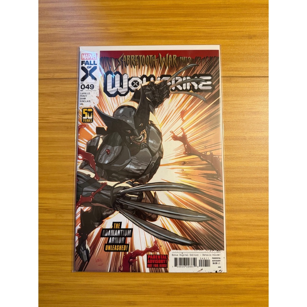 Marvel Wolverine 049 Fall of X Sabretooth War Part 9 Adamantium Armor 2024 Comic